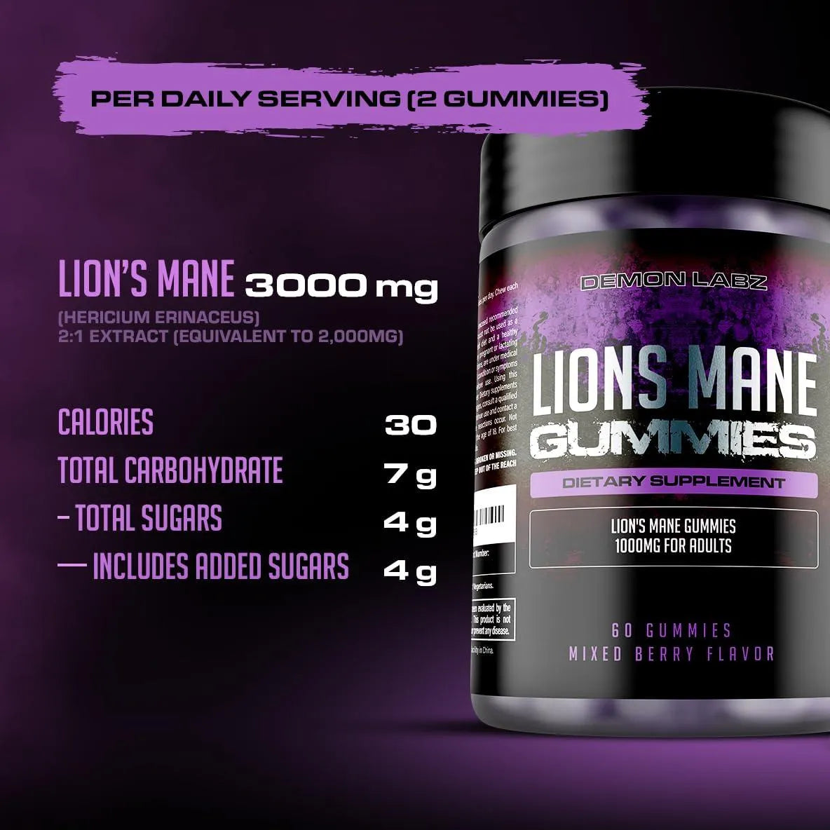 DEMON LABZ - Demon Labz Lion's Mane Gummies 60 Gomitas - The Red Vitamin MX - Suplementos Alimenticios - {{ shop.shopifyCountryName }}