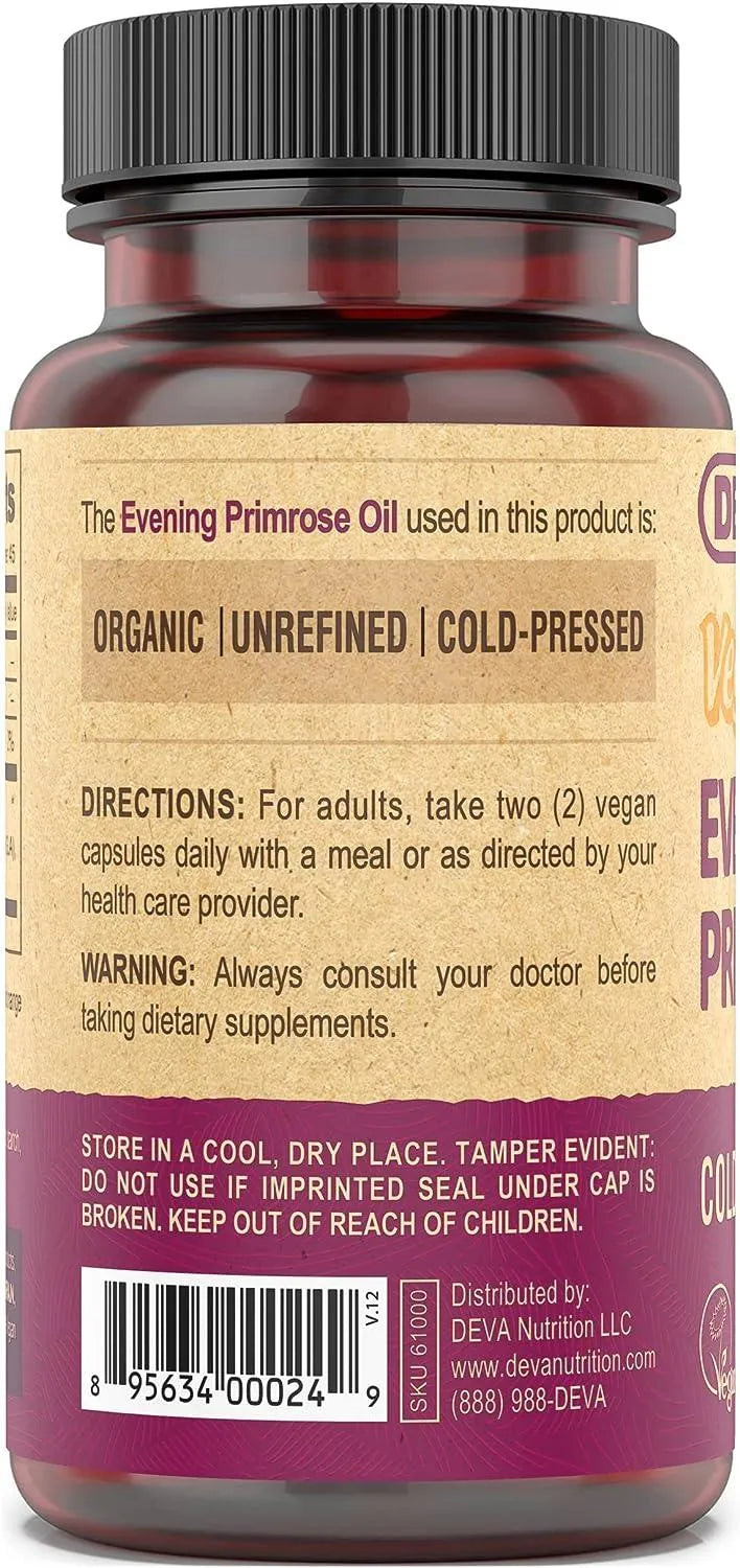 DEVA - Deva Vegan Evening Primrose Oil 180 Capsulas - The Red Vitamin MX - Suplementos Alimenticios - {{ shop.shopifyCountryName }}