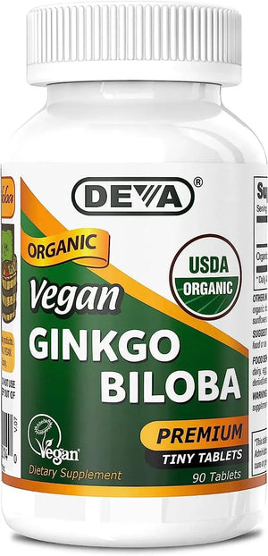 DEVA - DEVA Vegan Gingko Biloba Dietary Supplement 300Mg. 90 Tabletas - The Red Vitamin MX - Suplementos Alimenticios - {{ shop.shopifyCountryName }}