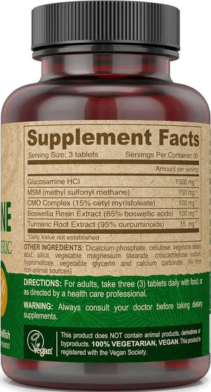 DEVA - DEVA Vegan Glucosamine MSM & CMO, CMO, Turmeric 90 Tabletas - The Red Vitamin MX - Suplementos Alimenticios - {{ shop.shopifyCountryName }}