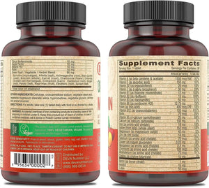 DEVA - Deva Vegan Multivitamin & Mineral Supplement 180 Tabletas - The Red Vitamin MX - Suplementos Alimenticios - {{ shop.shopifyCountryName }}