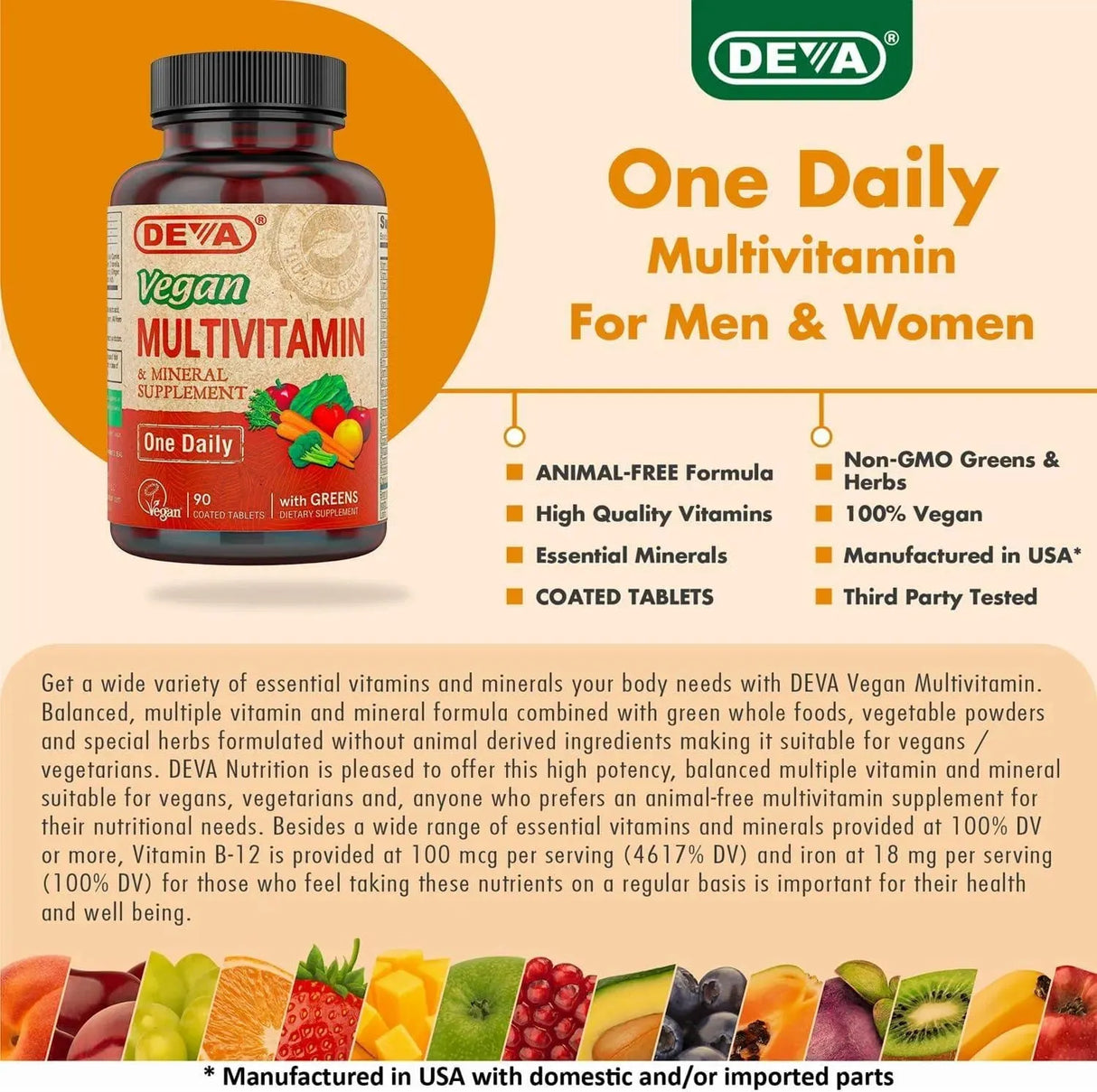 DEVA - Deva Vegan Multivitamin & Mineral Supplement 180 Tabletas - The Red Vitamin MX - Suplementos Alimenticios - {{ shop.shopifyCountryName }}