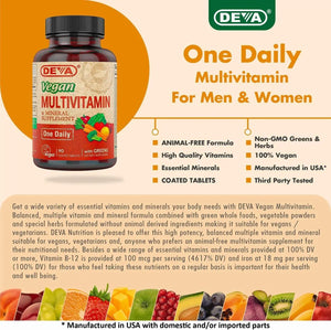 DEVA - Deva Vegan Multivitamin & Mineral Supplement 180 Tabletas - The Red Vitamin MX - Suplementos Alimenticios - {{ shop.shopifyCountryName }}