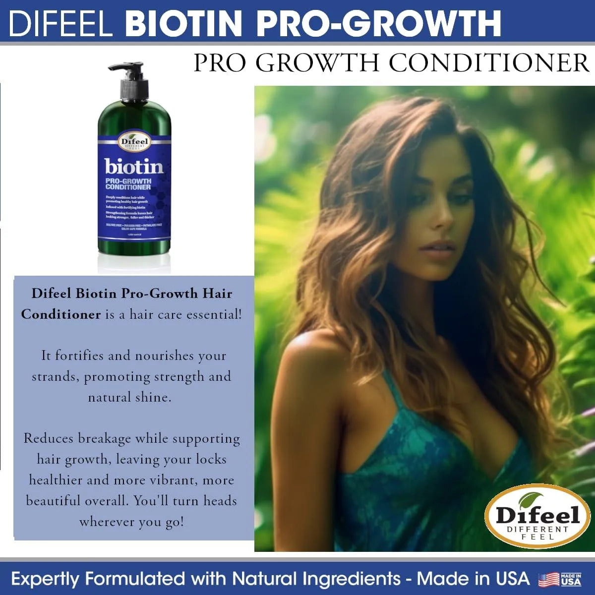 DIFEEL - Difeel Pro-Growth Biotin Conditioner for Hair Growth 354.9 Ml. - The Red Vitamin MX - Acondicionador Para Cabello - {{ shop.shopifyCountryName }}