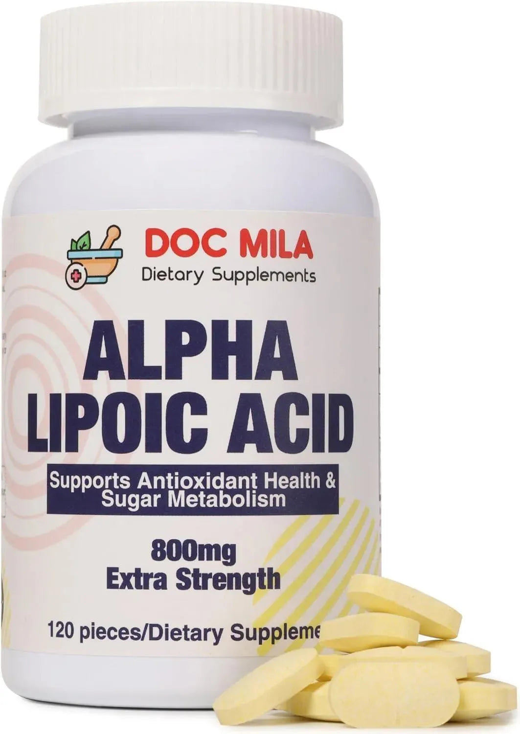 DOC MILA - Doc Mila Premium Alpha Lipoic Acid 800Mg. 120 Tabletas - The Red Vitamin MX - Suplementos Alimenticios - {{ shop.shopifyCountryName }}