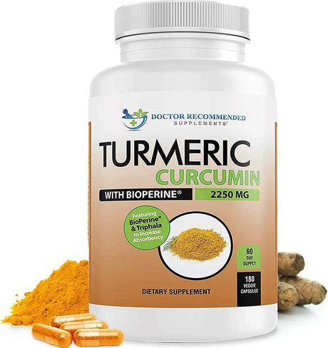 DOCTOR RECOMMENDED SUPPLEMENTS - Doctor Recommended Supplements Turmeric Curcumin 2250Mg. 180 Capsulas - The Red Vitamin MX - Suplementos Alimenticios - {{ shop.shopifyCountryName }}