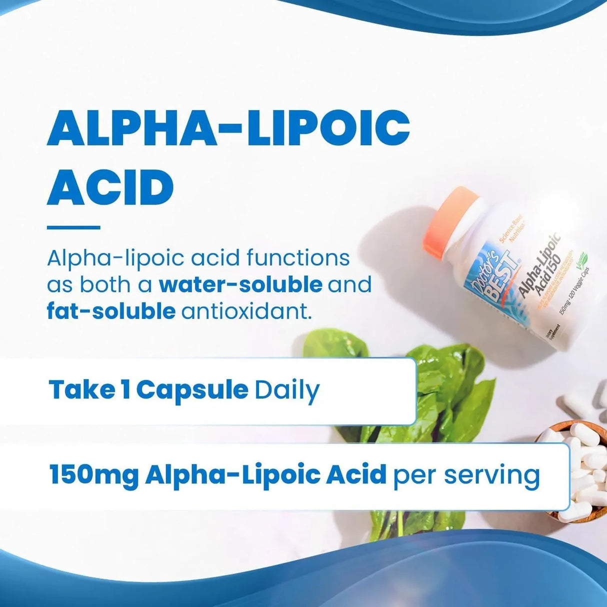 DOCTOR'S BEST - Doctor's Best Alpha-Lipoic Acid 150 120 Capsulas - The Red Vitamin MX - Suplementos Alimenticios - {{ shop.shopifyCountryName }}