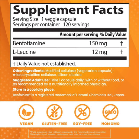 DOCTOR'S BEST - Doctor's Best Benfotiamine 150 with BenfoPure 120 Capsulas - The Red Vitamin MX - Suplementos Alimenticios - {{ shop.shopifyCountryName }}