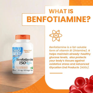 DOCTOR'S BEST - Doctor's Best Benfotiamine 150 with BenfoPure 120 Capsulas - The Red Vitamin MX - Suplementos Alimenticios - {{ shop.shopifyCountryName }}