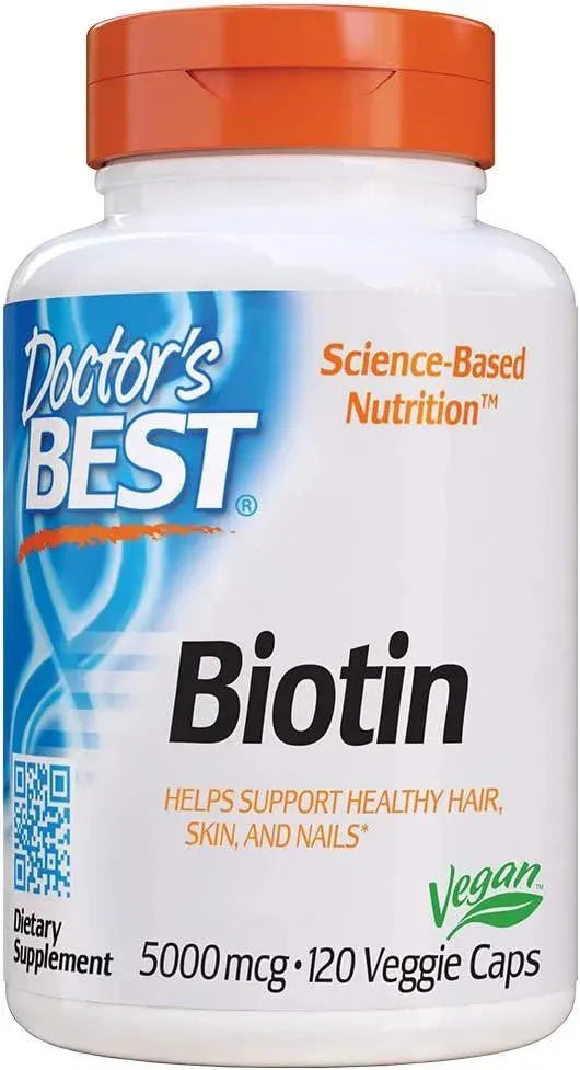 DOCTOR'S BEST - Doctor's Best Biotin 5000 mcg 120 Capsulas - The Red Vitamin MX - Suplementos Alimenticios - {{ shop.shopifyCountryName }}