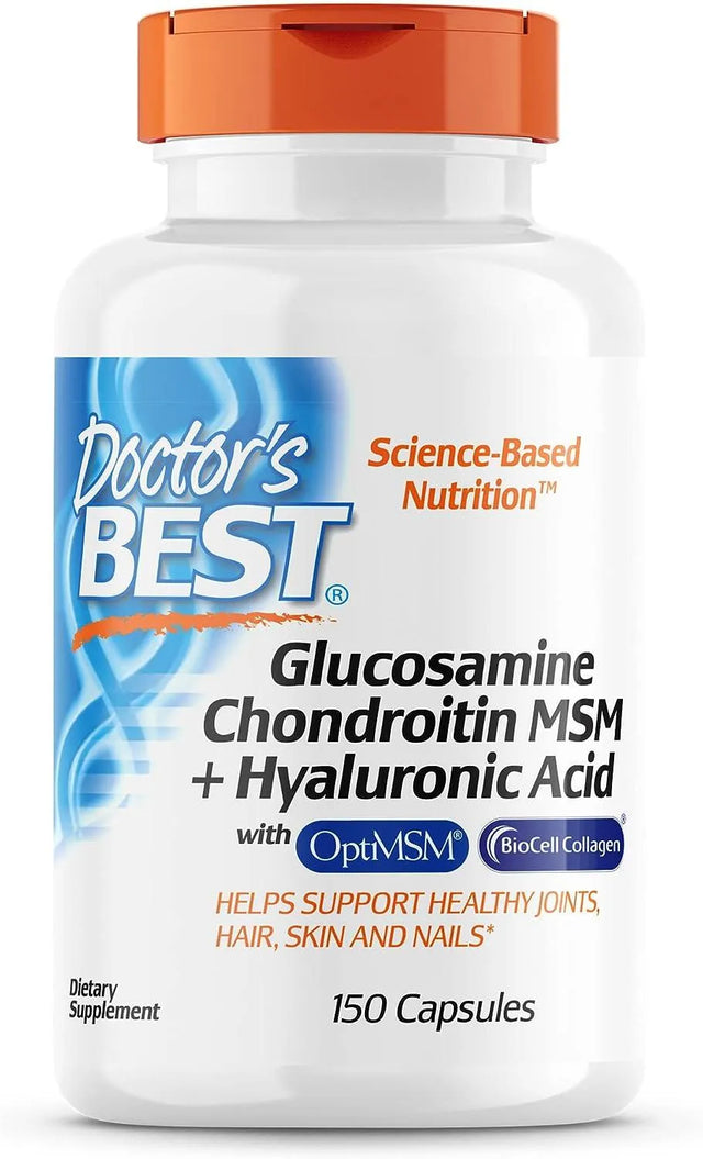 DOCTOR'S BEST - Doctor's Best Glucosamine Chondroitin MSM + Hyaluronic Acid with OptiMSM 150 Capsulas - The Red Vitamin MX - Suplementos Alimenticios - {{ shop.shopifyCountryName }}