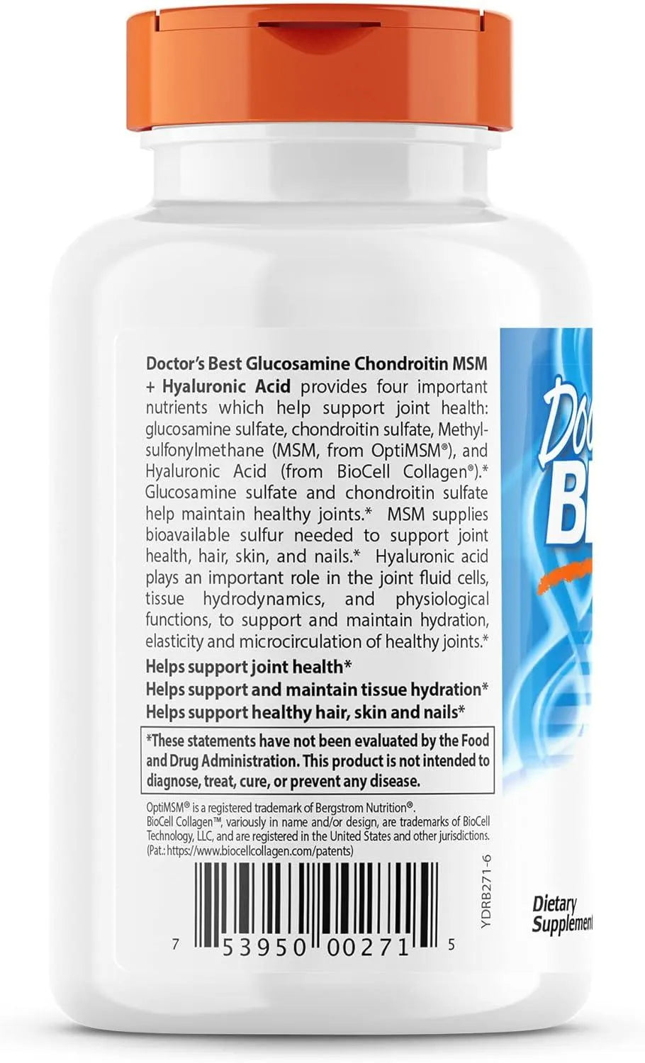 DOCTOR'S BEST - Doctor's Best Glucosamine Chondroitin MSM + Hyaluronic Acid with OptiMSM 150 Capsulas - The Red Vitamin MX - Suplementos Alimenticios - {{ shop.shopifyCountryName }}