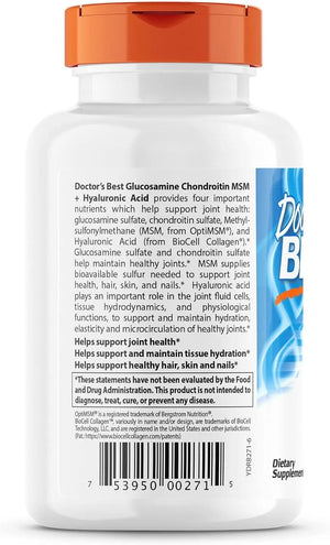 DOCTOR'S BEST - Doctor's Best Glucosamine Chondroitin MSM + Hyaluronic Acid with OptiMSM 150 Capsulas - The Red Vitamin MX - Suplementos Alimenticios - {{ shop.shopifyCountryName }}