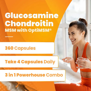 DOCTOR'S BEST - Doctor's Best Glucosamine Chondroitin Msm with OptiMSM 360 Capsulas - The Red Vitamin MX - Suplementos Alimenticios - {{ shop.shopifyCountryName }}