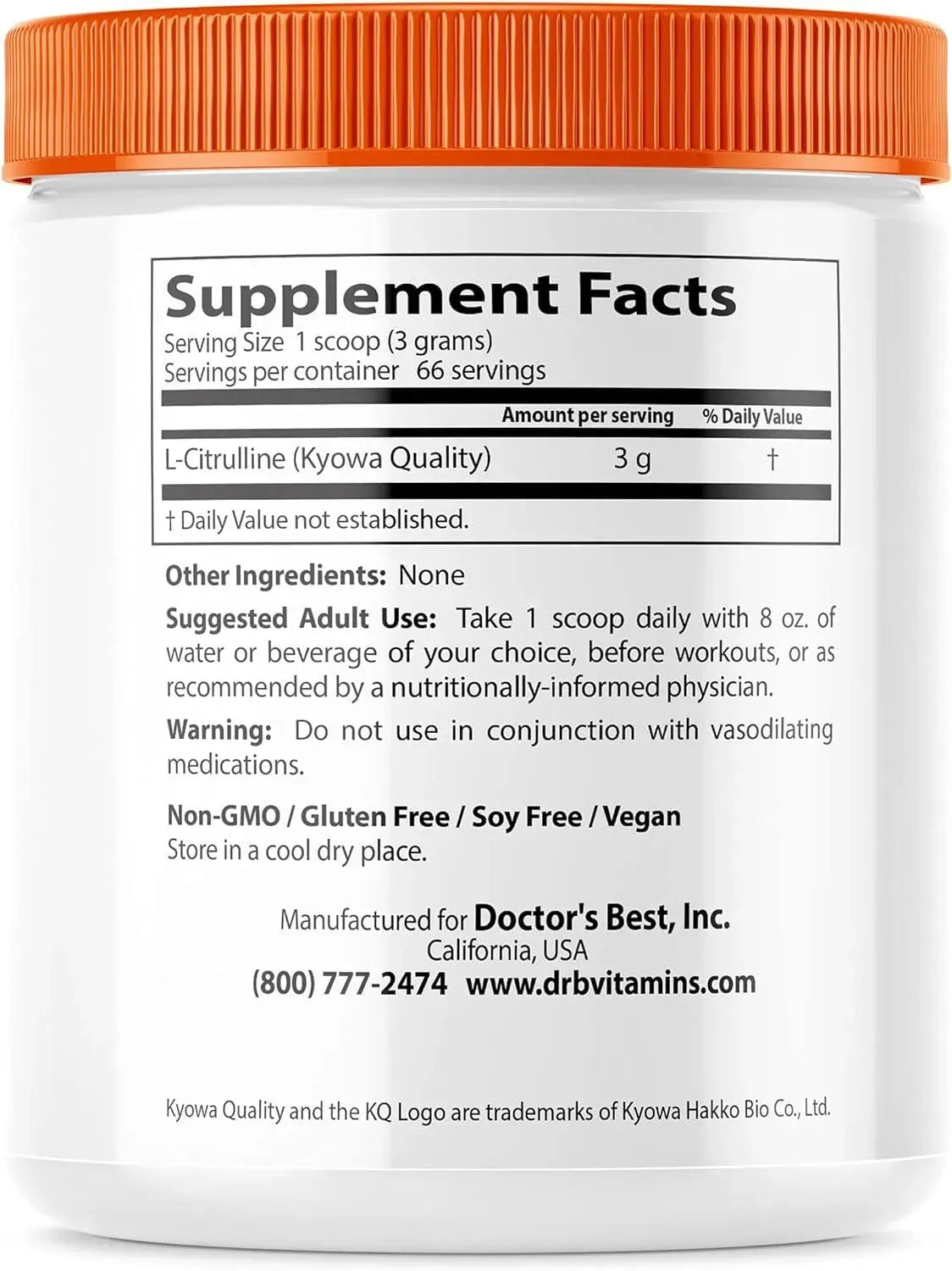 DOCTOR'S BEST - Doctor's Best L-Citrulline Powder 200Gr. - The Red Vitamin MX - Suplementos Alimenticios - {{ shop.shopifyCountryName }}