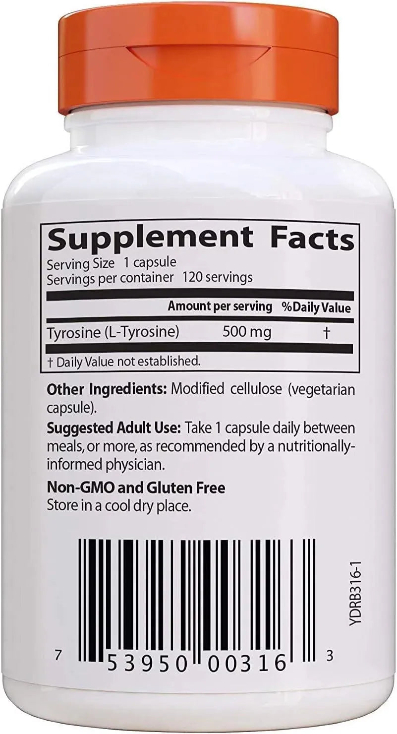 DOCTOR'S BEST - Doctor's Best L-Tyrosine 500Mg. 120 Capsulas - The Red Vitamin MX - Suplementos Alimenticios - {{ shop.shopifyCountryName }}