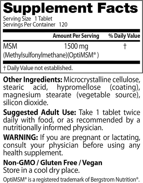 DOCTOR'S BEST - Doctor's Best MSM with OptiMSM 1500Mg. 120 Tabletas - The Red Vitamin MX - Suplementos Alimenticios - {{ shop.shopifyCountryName }}