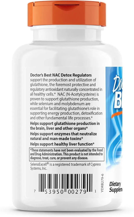 DOCTOR'S BEST - Doctor's Best NAC Detox Regulators 60 Capsulas - The Red Vitamin MX - Suplementos Alimenticios - {{ shop.shopifyCountryName }}