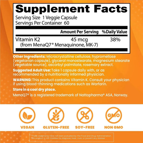 DOCTOR'S BEST - Doctor's Best Natural Vitamin K2 60 Capsulas - The Red Vitamin MX - Suplementos Alimenticios - {{ shop.shopifyCountryName }}