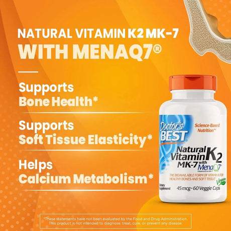 DOCTOR'S BEST - Doctor's Best Natural Vitamin K2 60 Capsulas - The Red Vitamin MX - Suplementos Alimenticios - {{ shop.shopifyCountryName }}