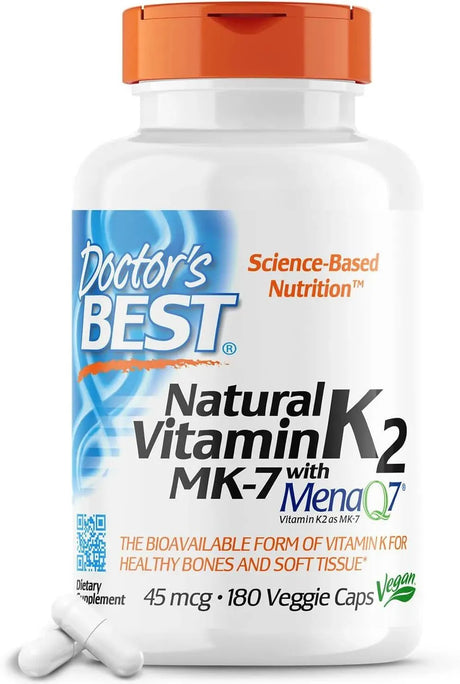 DOCTOR'S BEST - Doctor's Best Natural Vitamin K2 Mk-7 180 Capsulas - The Red Vitamin MX - Suplementos Alimenticios - {{ shop.shopifyCountryName }}