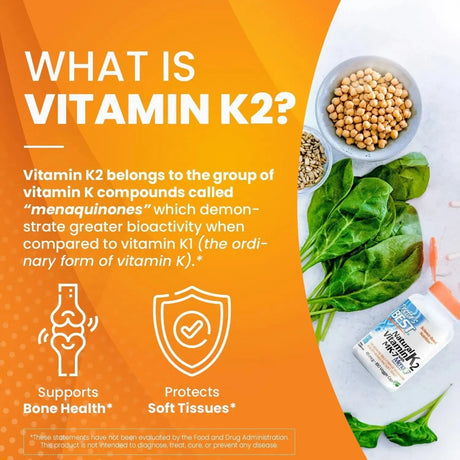 DOCTOR'S BEST - Doctor's Best Natural Vitamin K2 Mk-7 180 Capsulas - The Red Vitamin MX - Suplementos Alimenticios - {{ shop.shopifyCountryName }}