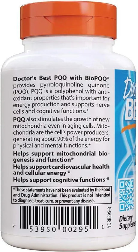 DOCTOR'S BEST - Doctor's Best PQQ with BioPQQ 20Mg. 30 Capsulas - The Red Vitamin MX - Suplementos Alimenticios - {{ shop.shopifyCountryName }}