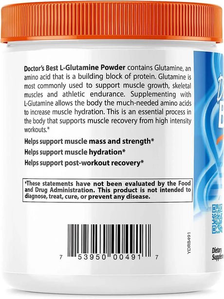 DOCTOR'S BEST - Doctor's Best Pure L-Glutamine Powder 300Gr. - The Red Vitamin MX - Suplementos Alimenticios - {{ shop.shopifyCountryName }}