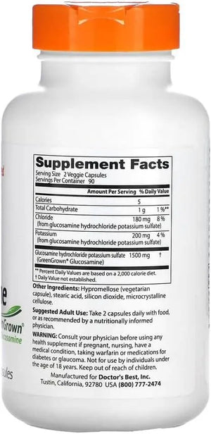 DOCTOR'S BEST - Doctor's Best Vegan Glucosamine Sulfate 180 Capsulas - The Red Vitamin MX - Suplementos Alimenticios - {{ shop.shopifyCountryName }}