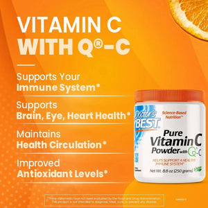 DOCTOR'S BEST - Doctor's Best Vitamin C Powder with Q-C 250Gr. - The Red Vitamin MX - Suplementos Alimenticios - {{ shop.shopifyCountryName }}