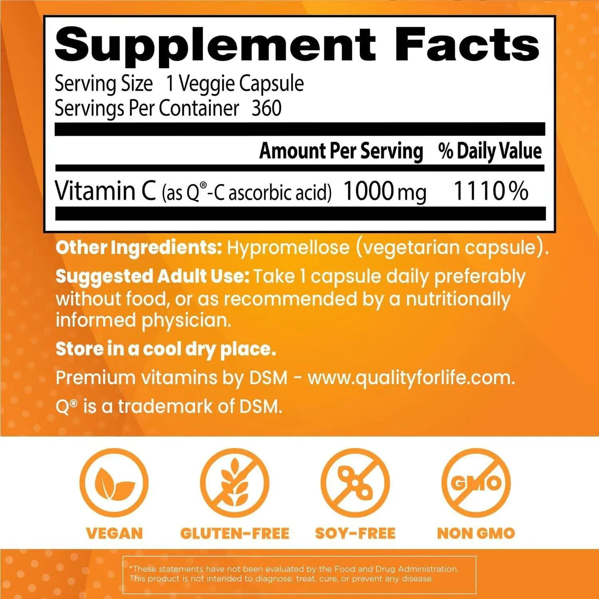 DOCTOR'S BEST - Doctor's Best Vitamin C with Q-C 1000Mg. 360 Capsulas - The Red Vitamin MX - Suplementos Alimenticios - {{ shop.shopifyCountryName }}