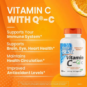 DOCTOR'S BEST - Doctor's Best Vitamin C with Q-C 1000Mg. 360 Capsulas - The Red Vitamin MX - Suplementos Alimenticios - {{ shop.shopifyCountryName }}