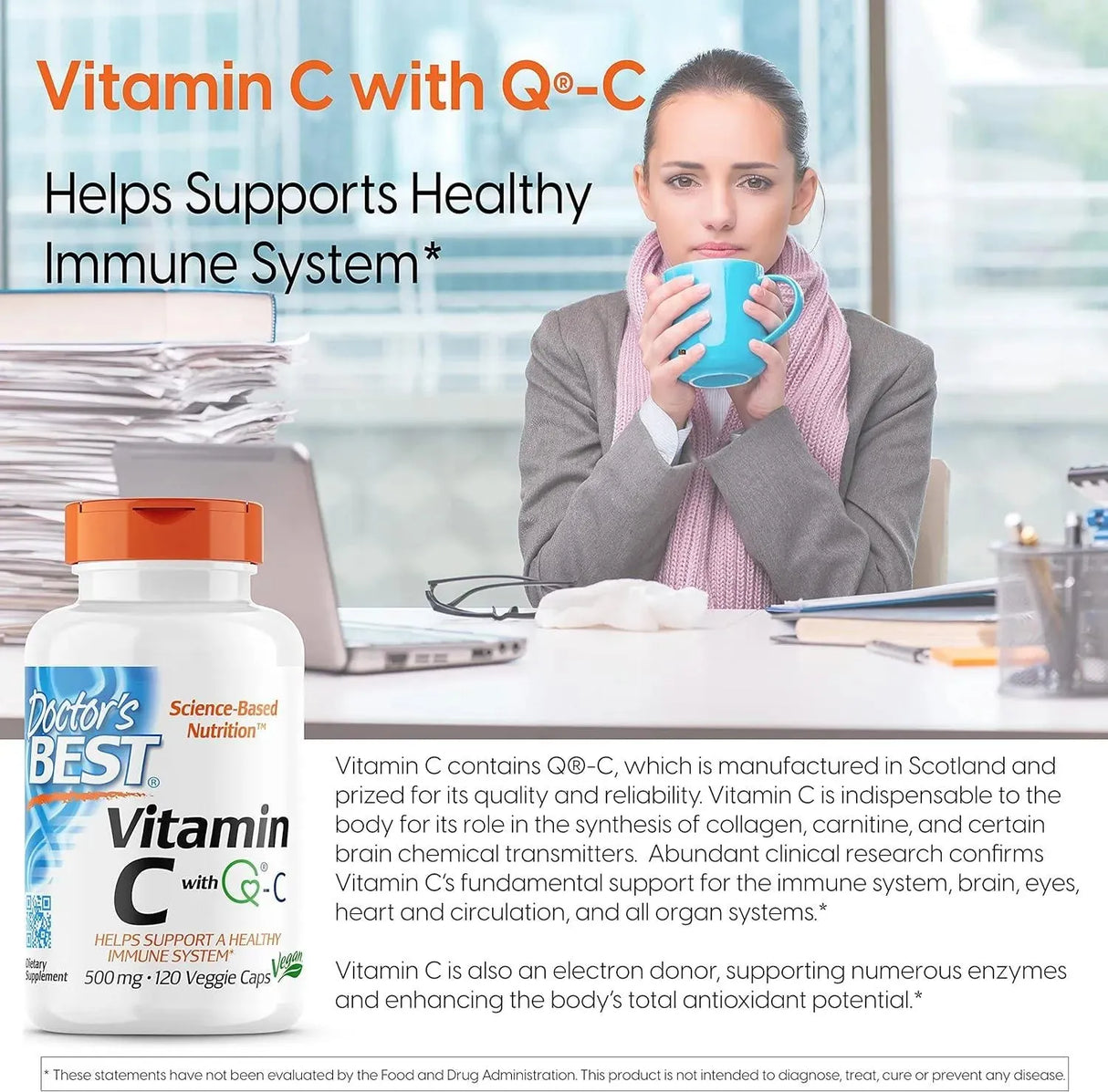 DOCTOR'S BEST - Doctor's Best Vitamin C with Q-C 500Mg. 120 Capsulas Blandas - The Red Vitamin MX - Suplementos Alimenticios - {{ shop.shopifyCountryName }}