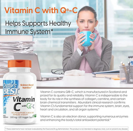 DOCTOR'S BEST - Doctor's Best Vitamin C with Q-C 500Mg. 120 Capsulas Blandas - The Red Vitamin MX - Suplementos Alimenticios - {{ shop.shopifyCountryName }}