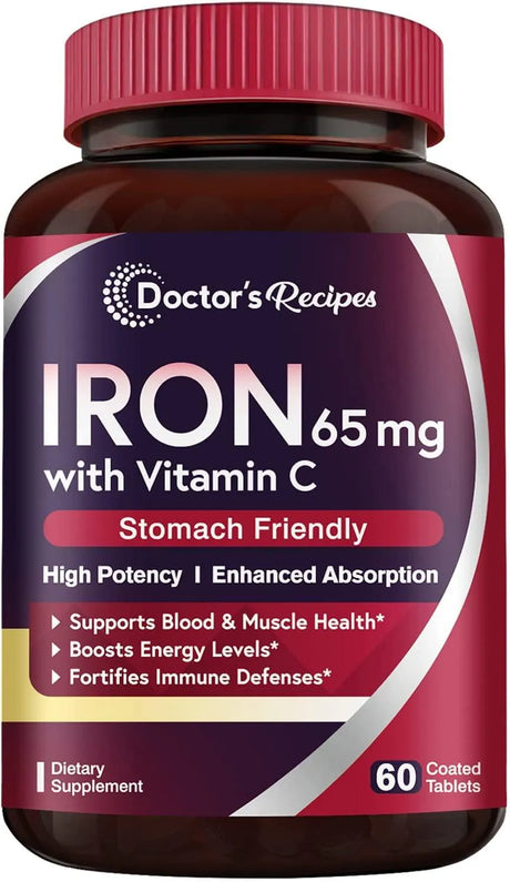 DOCTOR´S RECIPES - Doctor’s Recipes Iron 65Mg. Carbonyl Iron with Vitamin C 60 Tabletas - The Red Vitamin MX - Suplementos Alimenticios - {{ shop.shopifyCountryName }}