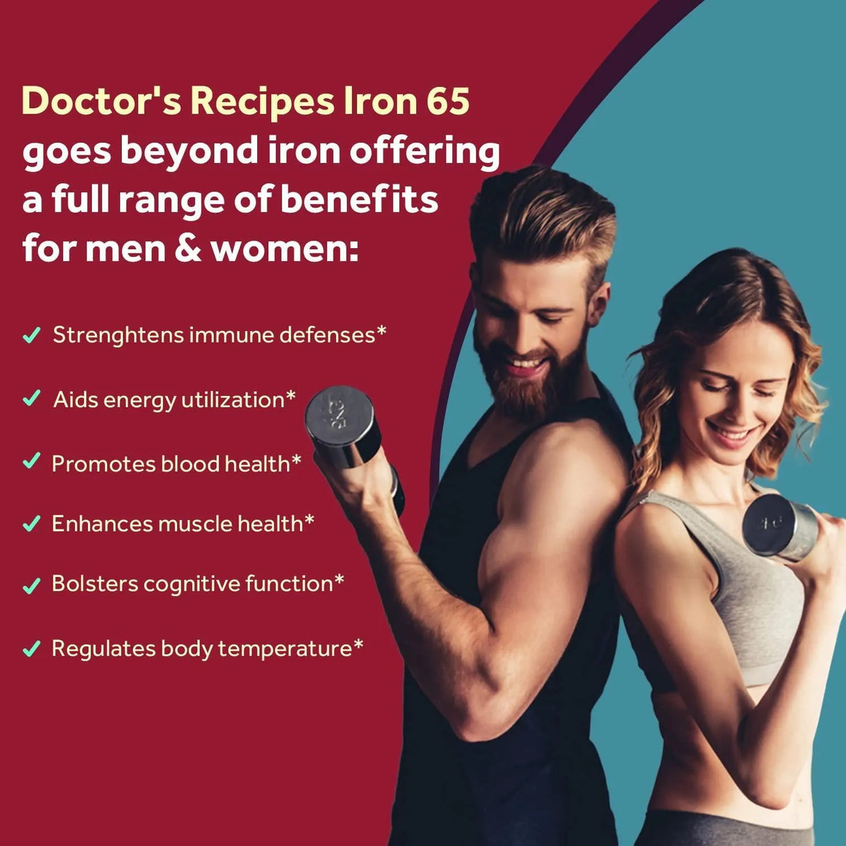 DOCTOR´S RECIPES - Doctor’s Recipes Iron 65Mg. Carbonyl Iron with Vitamin C 60 Tabletas - The Red Vitamin MX - Suplementos Alimenticios - {{ shop.shopifyCountryName }}