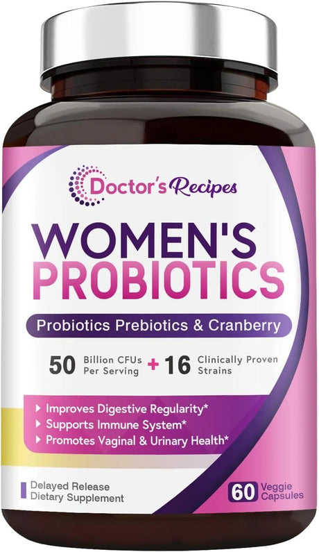 DOCTOR´S RECIPES - Doctor's Recipes Women’s Probiotic 50 Billion CFU 60 Capsulas - The Red Vitamin MX - Suplementos Alimenticios - {{ shop.shopifyCountryName }}