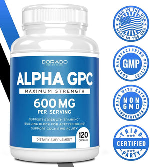 DORADO NUTRITION - Dorado Nutrition Alpha GPC 600Mg. 120 Capsulas - The Red Vitamin MX - Suplementos Alimenticios - {{ shop.shopifyCountryName }}