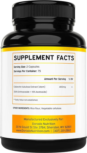 DORADO NUTRITION - Dorado Nutrition Cistanche Tubulosa Extract 400Mg. 150 Capsulas - The Red Vitamin MX - Suplementos Alimenticios - {{ shop.shopifyCountryName }}