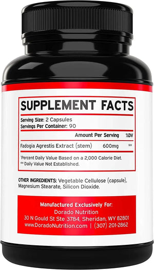 DORADO NUTRITION - Dorado Nutrition Fadogia Agrestis 600Mg. Maximum Strength 180 Capsulas - The Red Vitamin MX - Suplementos Alimenticios - {{ shop.shopifyCountryName }}