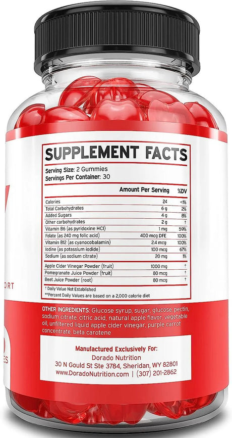 DORADO NUTRITION - Dorado Nutrition Keto Apple Cider Vinegar Gummies 60 Gomitas - The Red Vitamin MX - Suplementos Alimenticios - {{ shop.shopifyCountryName }}