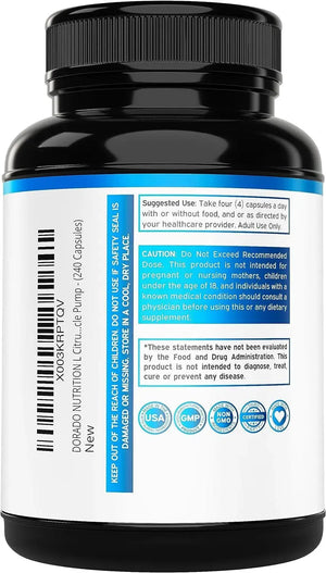 DORADO NUTRITION - Dorado Nutrition L Citrulline 3000Mg. 240 Capsulas - The Red Vitamin MX - Suplementos Alimenticios - {{ shop.shopifyCountryName }}