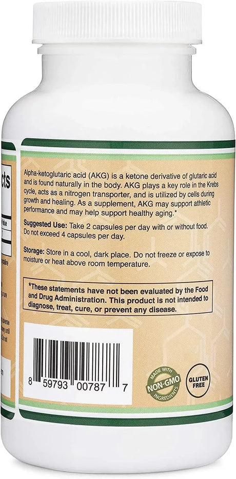 DOUBLE WOOD SUPPLEMENTS - Double Wood Supplements AKG Alpha Ketoglutaric Acid 1000Mg. 180 Capsulas - The Red Vitamin MX - Suplementos Alimenticios - {{ shop.shopifyCountryName }}