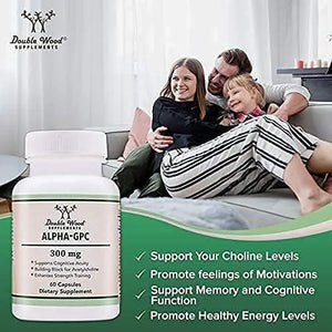 DOUBLE WOOD SUPPLEMENTS - Double Wood Supplements Alpha GPC Choline 300Mg. 60 Capsulas - The Red Vitamin MX - Suplementos Alimenticios - {{ shop.shopifyCountryName }}