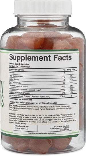 DOUBLE WOOD SUPPLEMENTS - Double Wood Supplements Apple Cider Vinegar 60 Gomitas - The Red Vitamin MX - Suplementos Alimenticios - {{ shop.shopifyCountryName }}