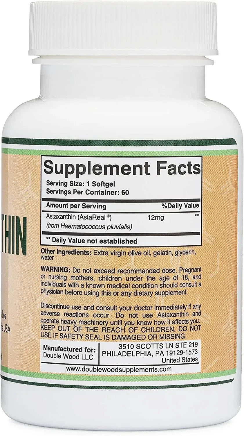 DOUBLE WOOD SUPPLEMENTS - Double Wood Supplements Astaxanthin 12Mg. 60 Capsulas Blandas - The Red Vitamin MX - Suplementos Alimenticios - {{ shop.shopifyCountryName }}