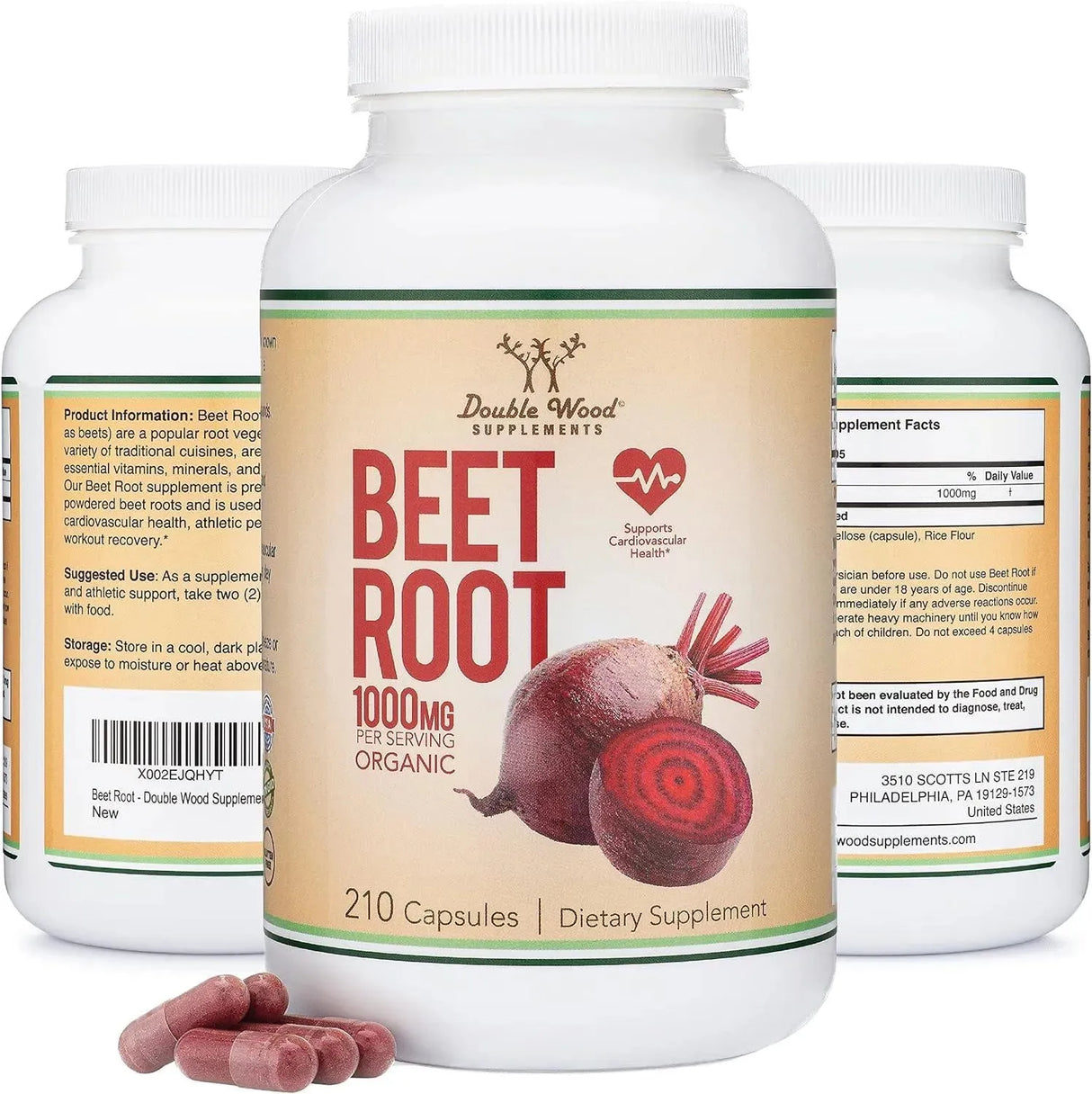 DOUBLE WOOD SUPPLEMENTS - Double Wood Supplements Beet Root Powder Capsules 210 Capsulas - The Red Vitamin MX - Suplementos Alimenticios - {{ shop.shopifyCountryName }}