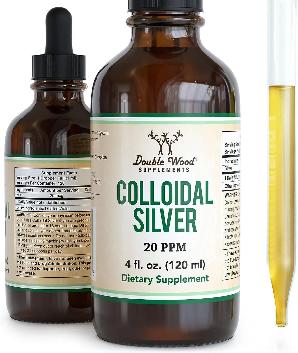 DOUBLE WOOD SUPPLEMENTS - Double Wood Supplements Colloidal Silver Liquid 20 PPM 120Ml. - The Red Vitamin MX - Suplementos Alimenticios - {{ shop.shopifyCountryName }}