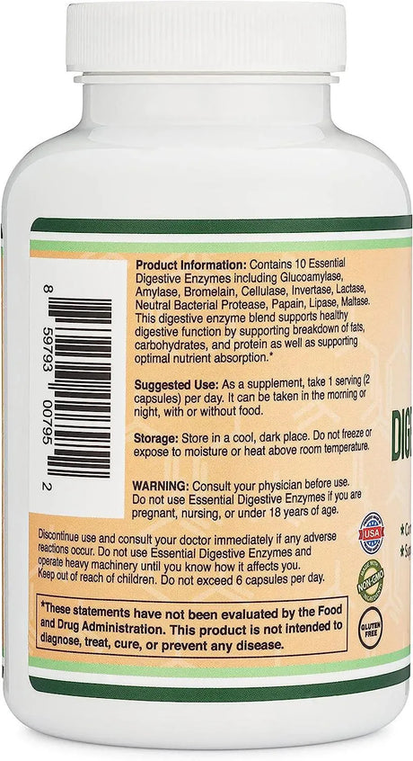 DOUBLE WOOD SUPPLEMENTS - Double Wood Supplements Digestive Enzymes 180 Capsulas - The Red Vitamin MX - Suplementos Alimenticios - {{ shop.shopifyCountryName }}