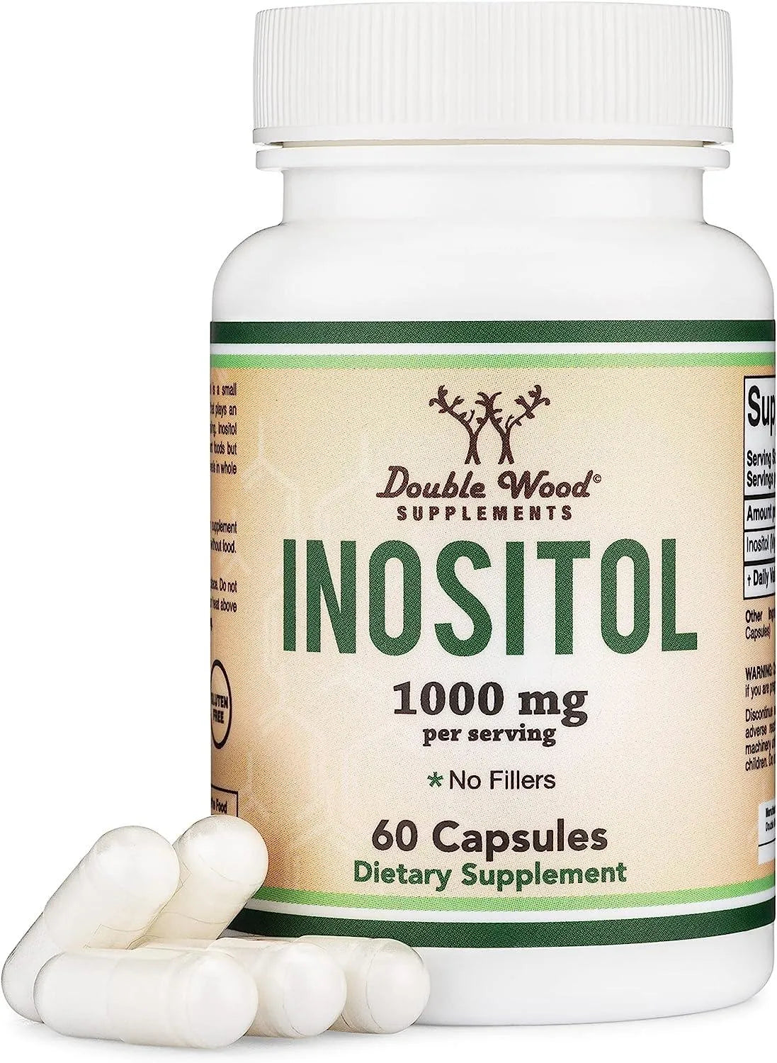 DOUBLE WOOD SUPPLEMENTS - Double Wood Supplements Inositol Myo Inositol 1000Mg. 60 Capsulas - The Red Vitamin MX - Suplementos Alimenticios - {{ shop.shopifyCountryName }}